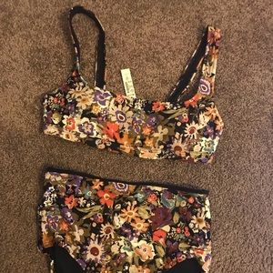 Madewell Second Wave Bikini Top and High-Waisted Bottom, Medium, Wild Bohemian